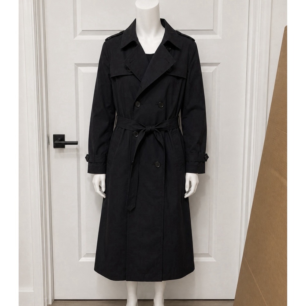 Defense Logistics Agency Garrison Collection Women's Black Trench Coat 14 L Long